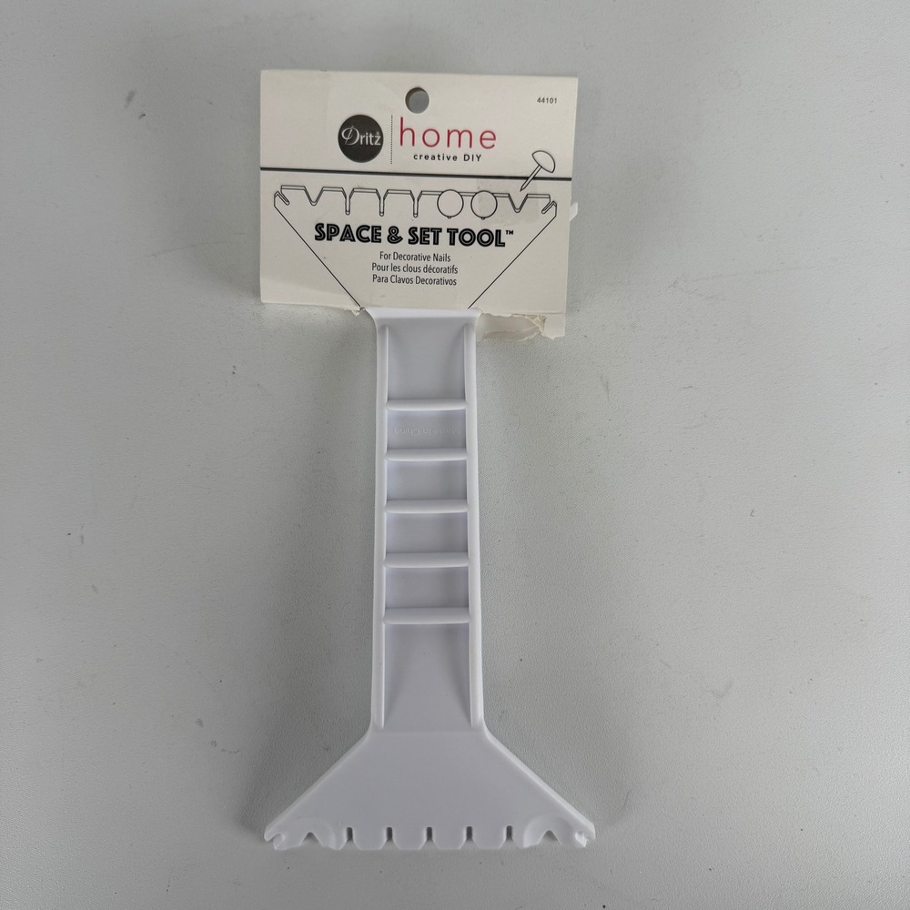 Dritz Home Space & Set Tool for Decorative Upholstery Nails 44101 White Plastic